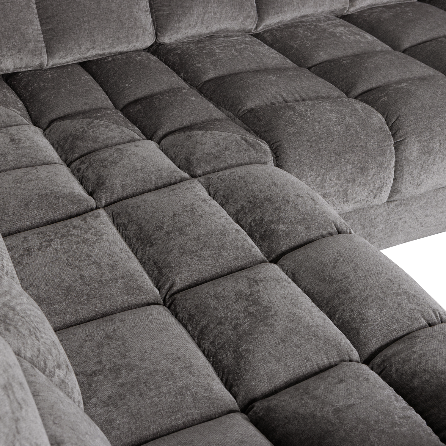 SECOND DATE HOEKBANK LINKS VELVET GRIJS