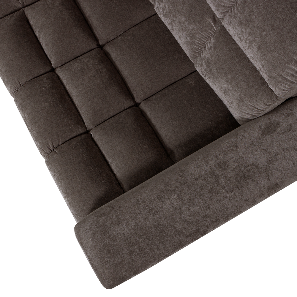 SECOND DATE HOEKBANK LINKS VELVET WARMGRIJS