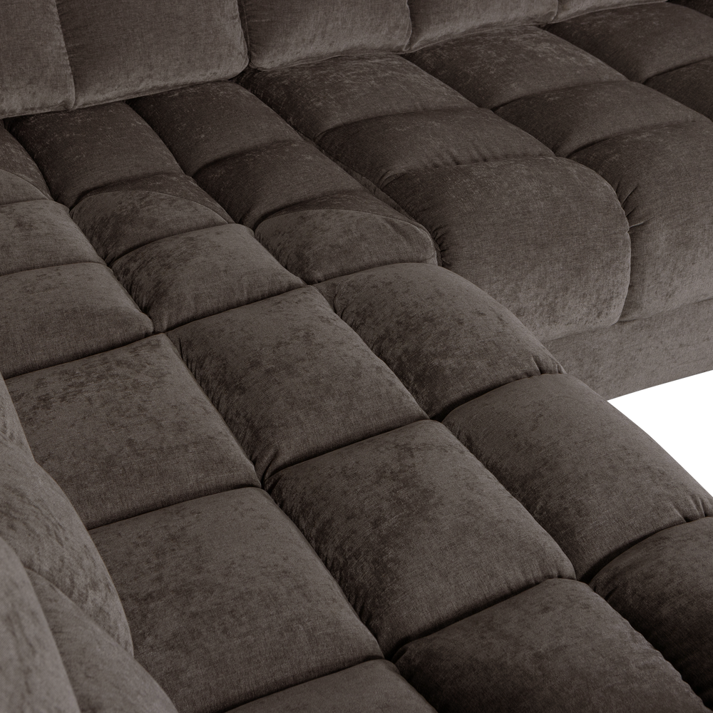 SECOND DATE HOEKBANK LINKS VELVET WARMGRIJS