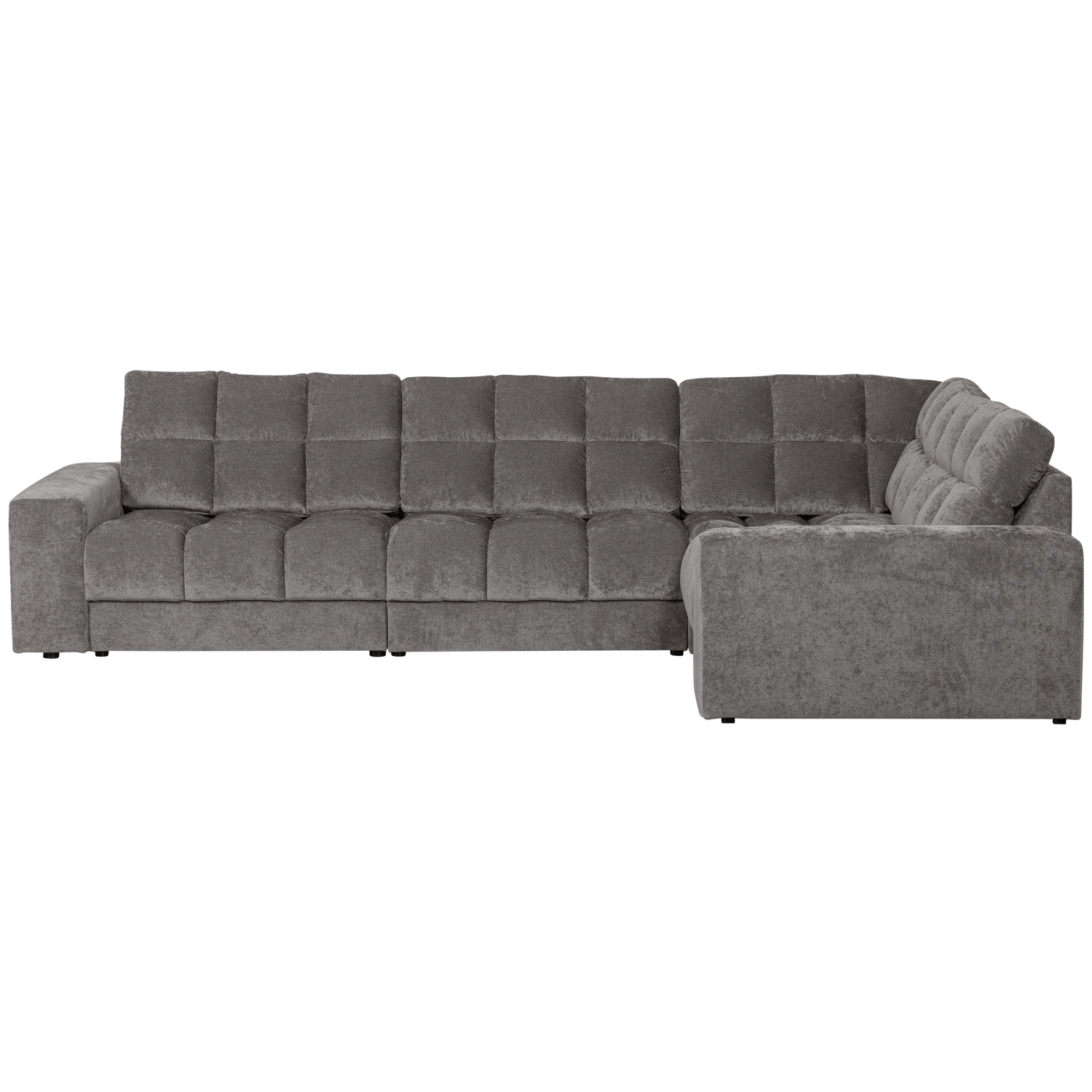 SECOND DATE HOEKBANK RECHTS VELVET GRIJS