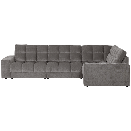 SECOND DATE HOEKBANK RECHTS VELVET GRIJS