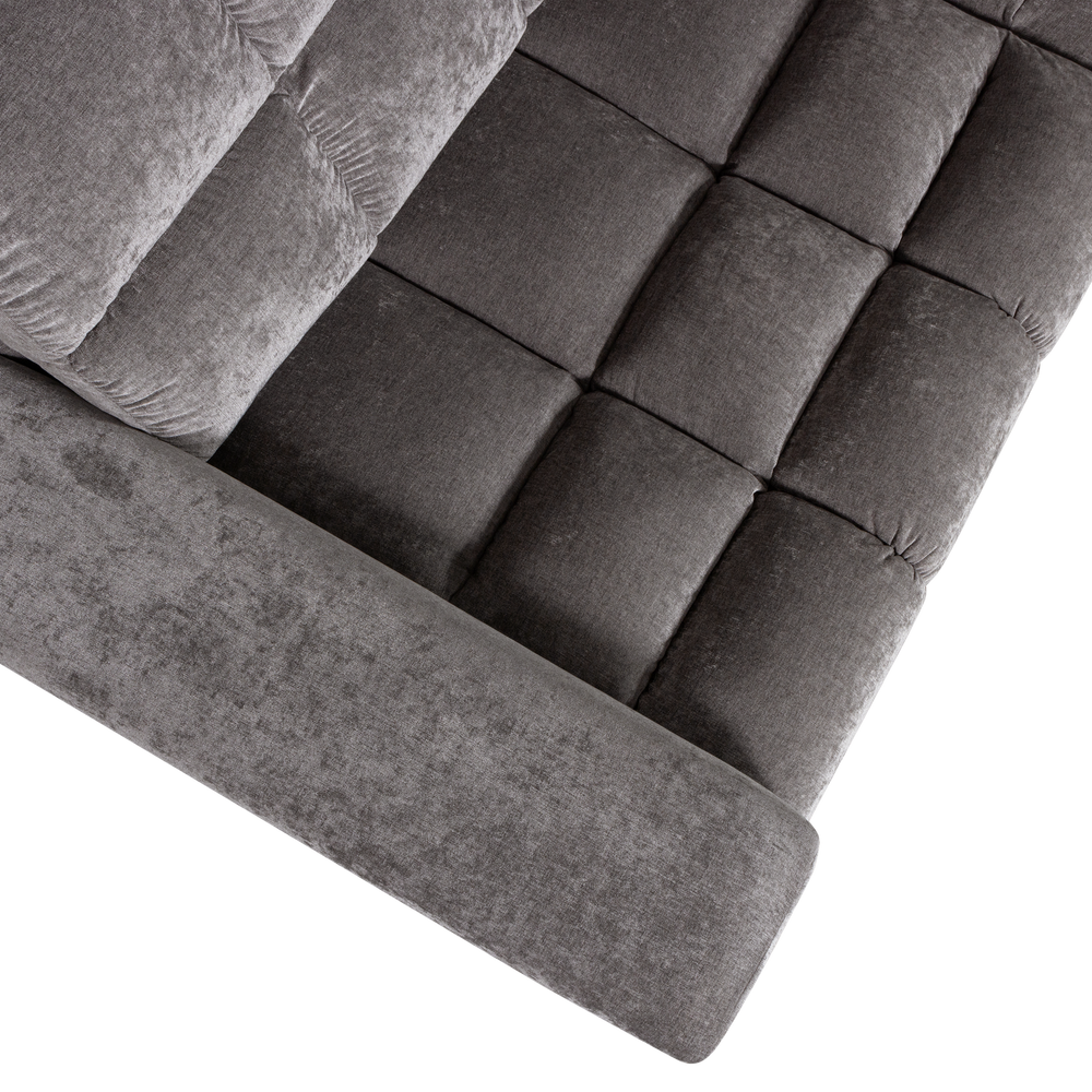 SECOND DATE HOEKBANK RECHTS VELVET GRIJS