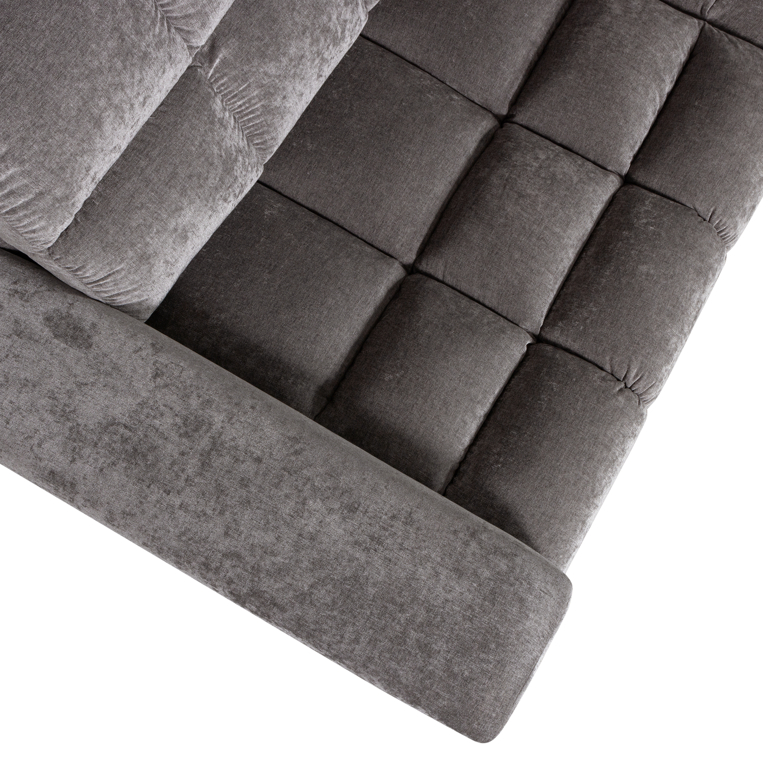 SECOND DATE HOEKBANK RECHTS VELVET GRIJS