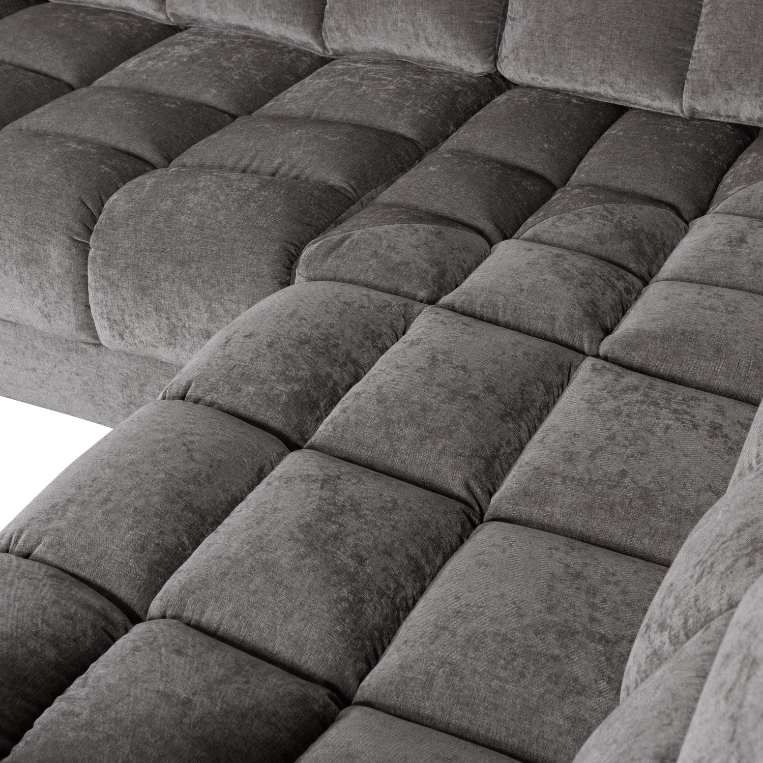 SECOND DATE HOEKBANK RECHTS VELVET GRIJS