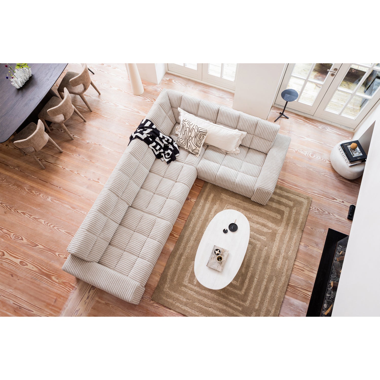 SECOND DATE HOEKBANK RECHTS RIBSTOF NATUREL