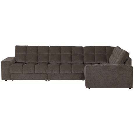 SECOND DATE HOEKBANK RECHTS VELVET WARMGRIJS