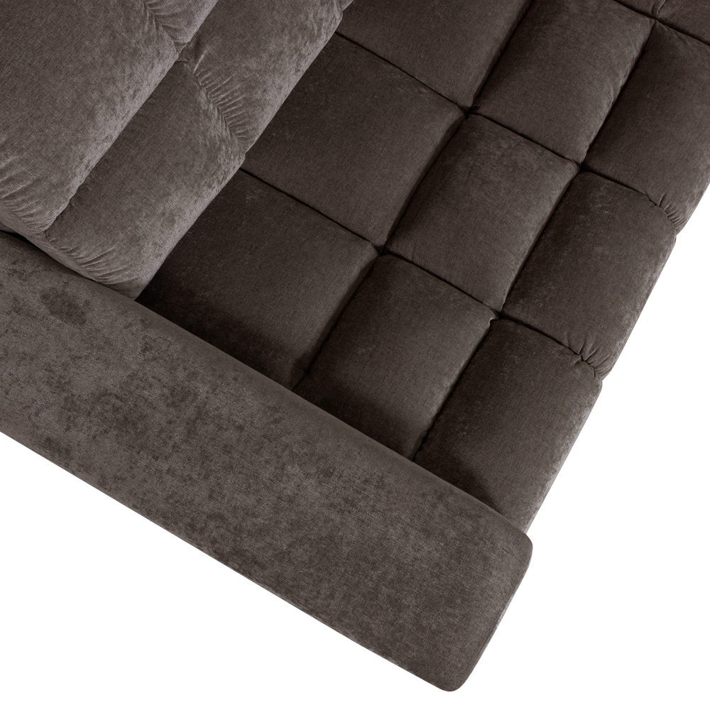 SECOND DATE HOEKBANK RECHTS VELVET WARMGRIJS