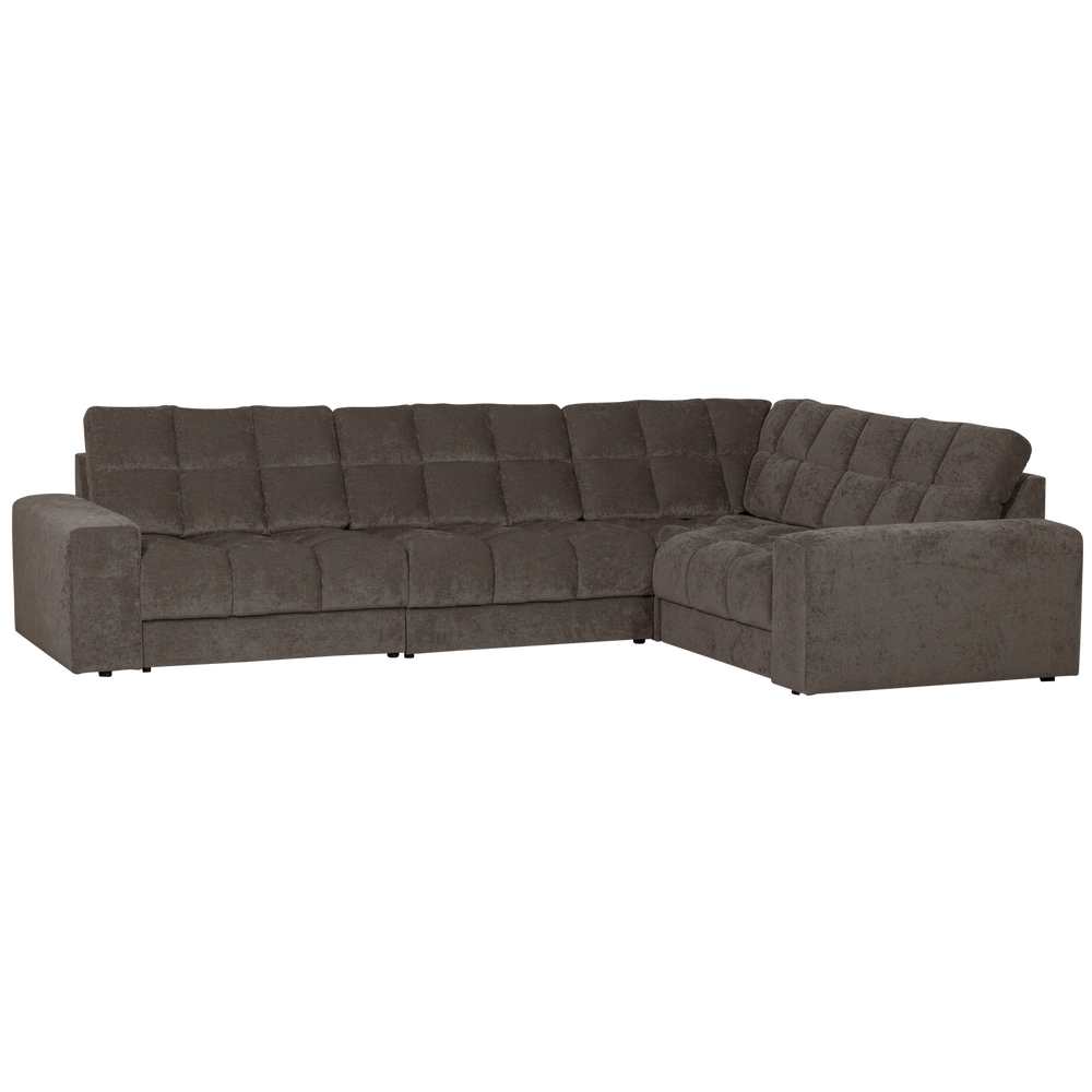 SECOND DATE HOEKBANK RECHTS VELVET WARMGRIJS