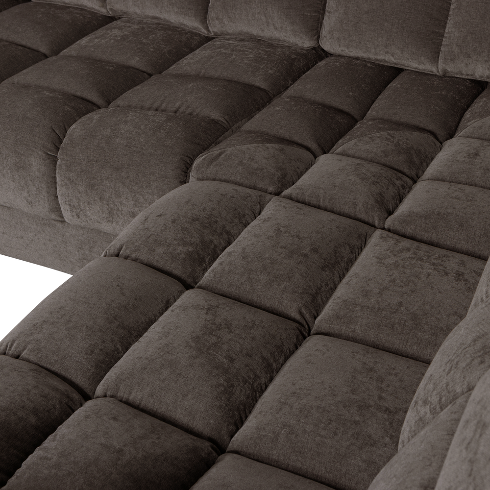 SECOND DATE HOEKBANK RECHTS VELVET WARMGRIJS