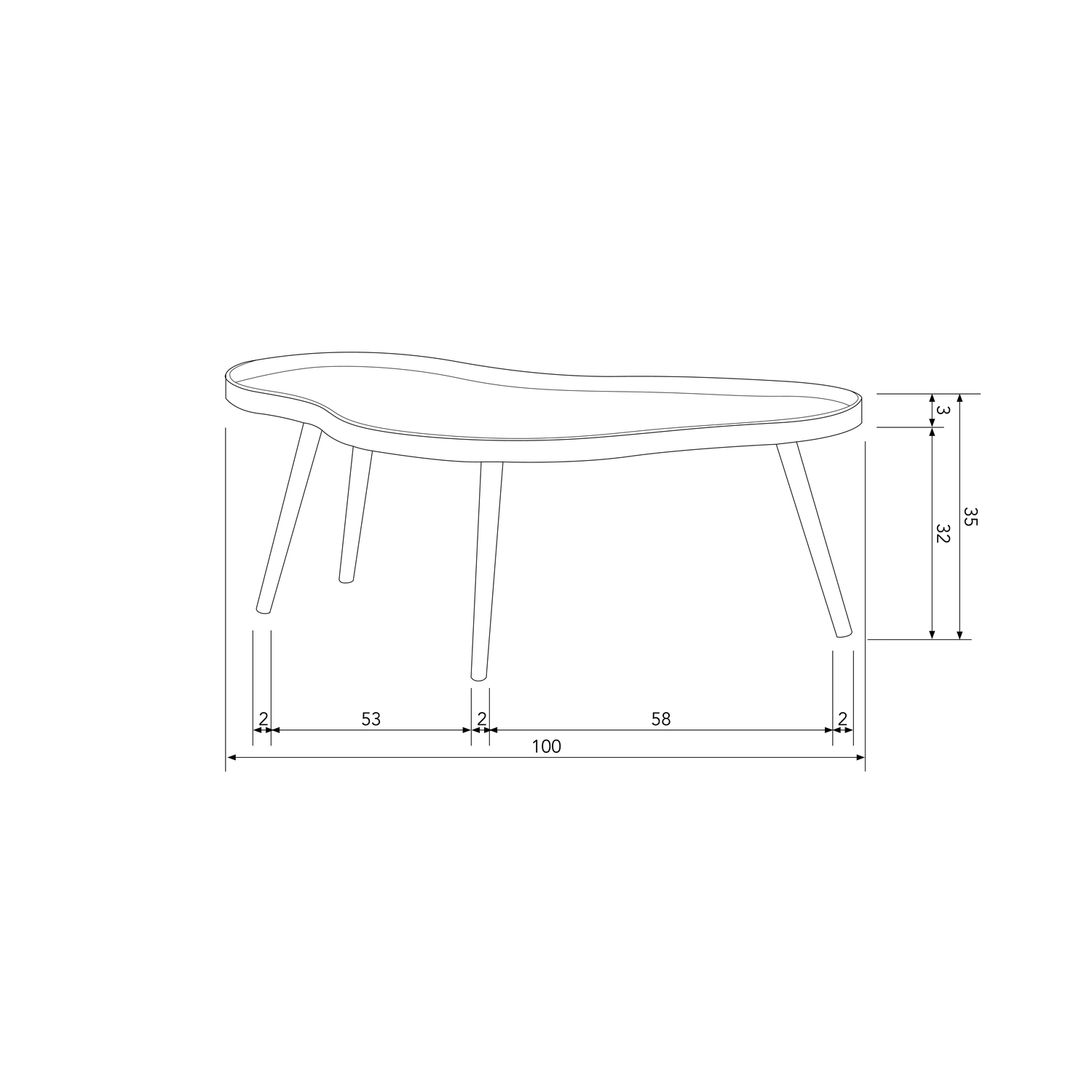 MAE BIJZETTAFEL ORGANISCH LANGWERPIG HOUT ALPACA