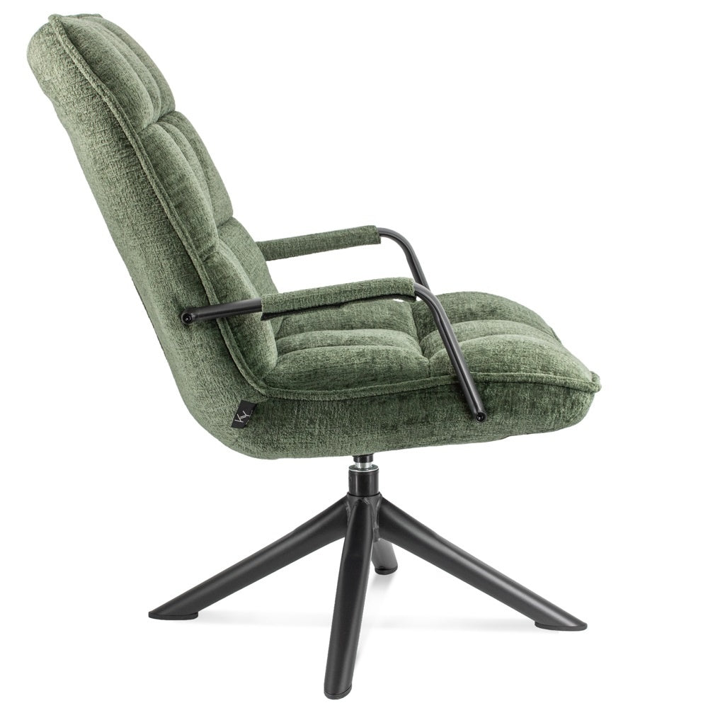 Draaifauteuil met arm donker groen