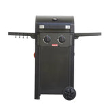Zwart gasbarbecue met 2 knoppen en zijplank