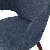 CAPE EETKAMERSTOEL GEMELEERDE STOF BLAUW