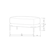 COUPLE POEF 50 CM CHOCOLADE BRUIN