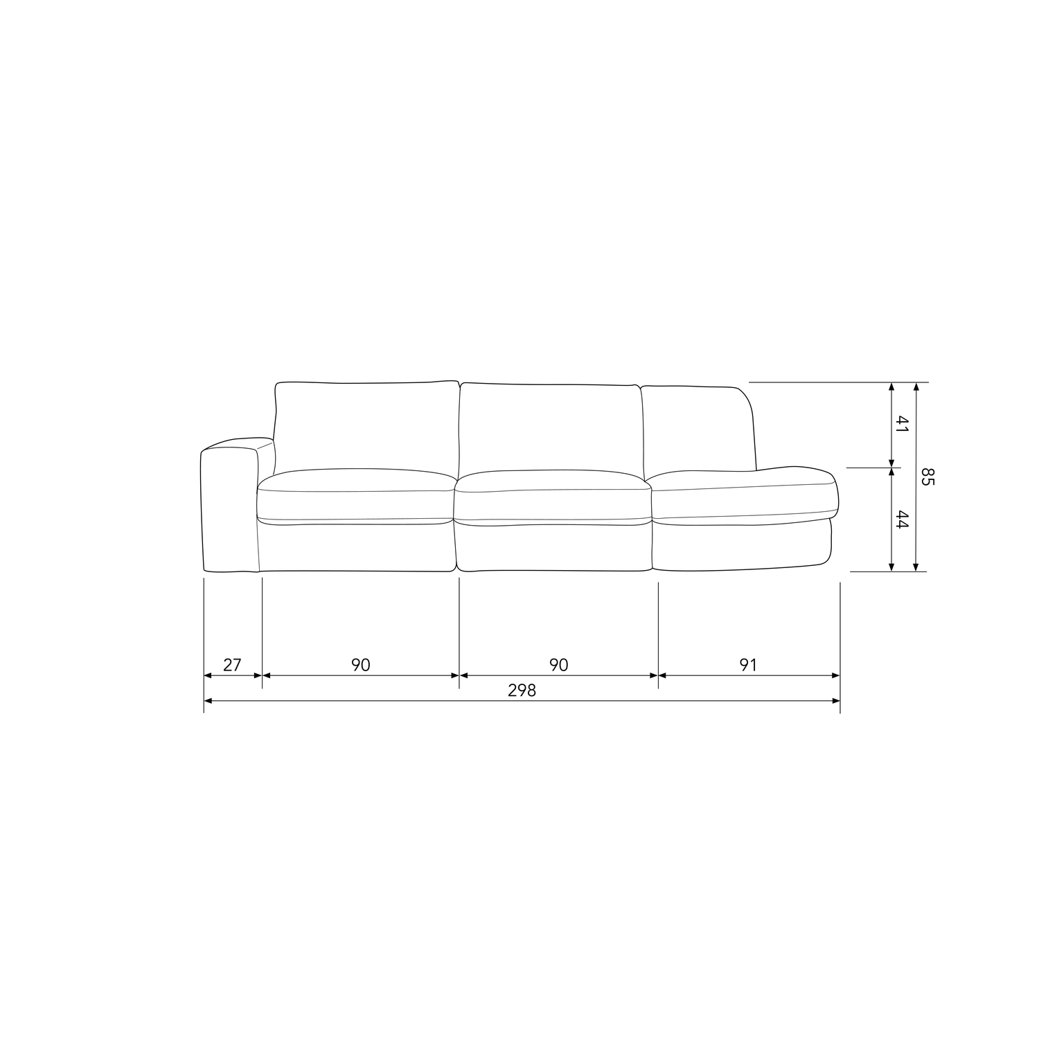 FAMILY 2,5-ZITS BANK RONDING RECHTS GROEN