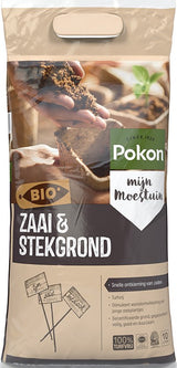 Pokon BIO zaai- en stekgrondzak met hand/plantafbeelding en 10 l