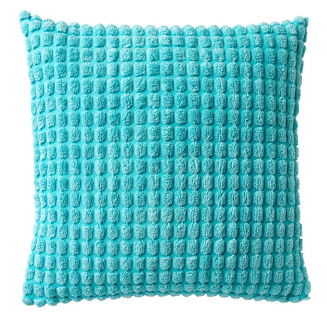 Sierkussen met turkoois geweven ruitstructuur, 45x45 cm