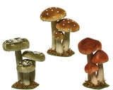 Paddenstoel polyester fluweel grassorti 3col assorti