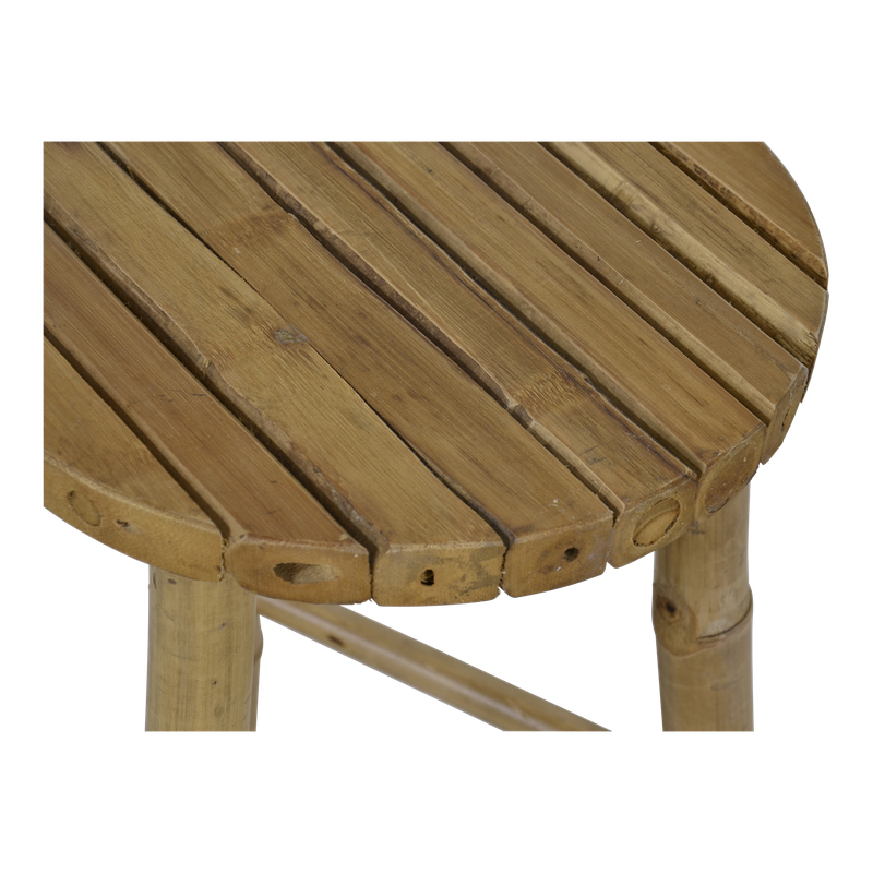 Ronde bamboe krukzitting met houten latten en rand, ø35 cm