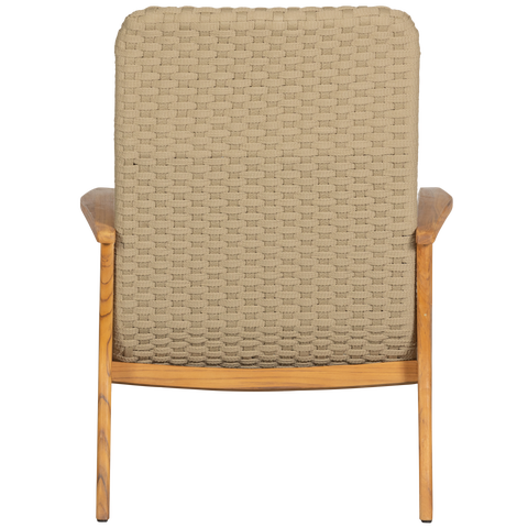 Exotan - Stony fauteuil met armleuning touw/hout army green