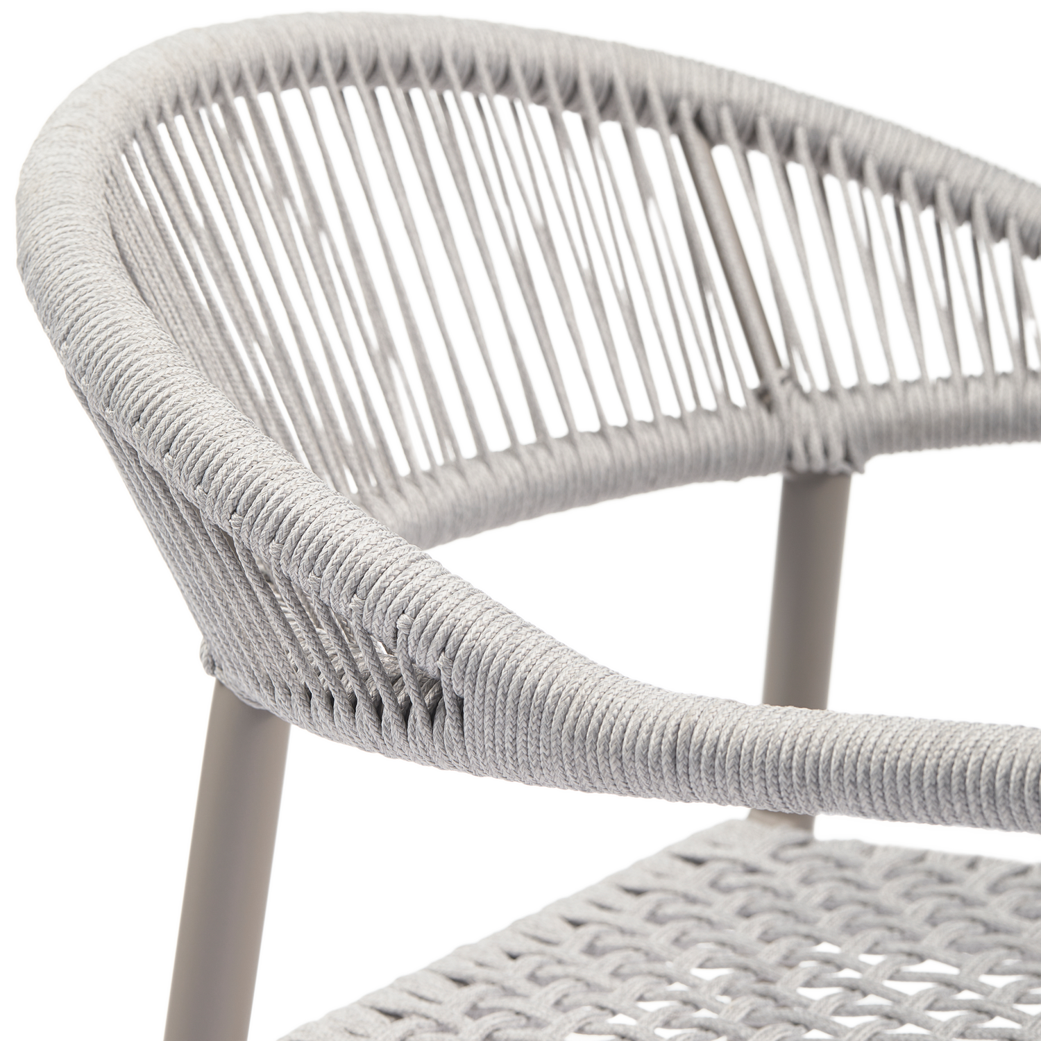 YELLOW TUINSTOEL TOUW/ALUMINIUM LICHTGRIJS - SET VAN 2