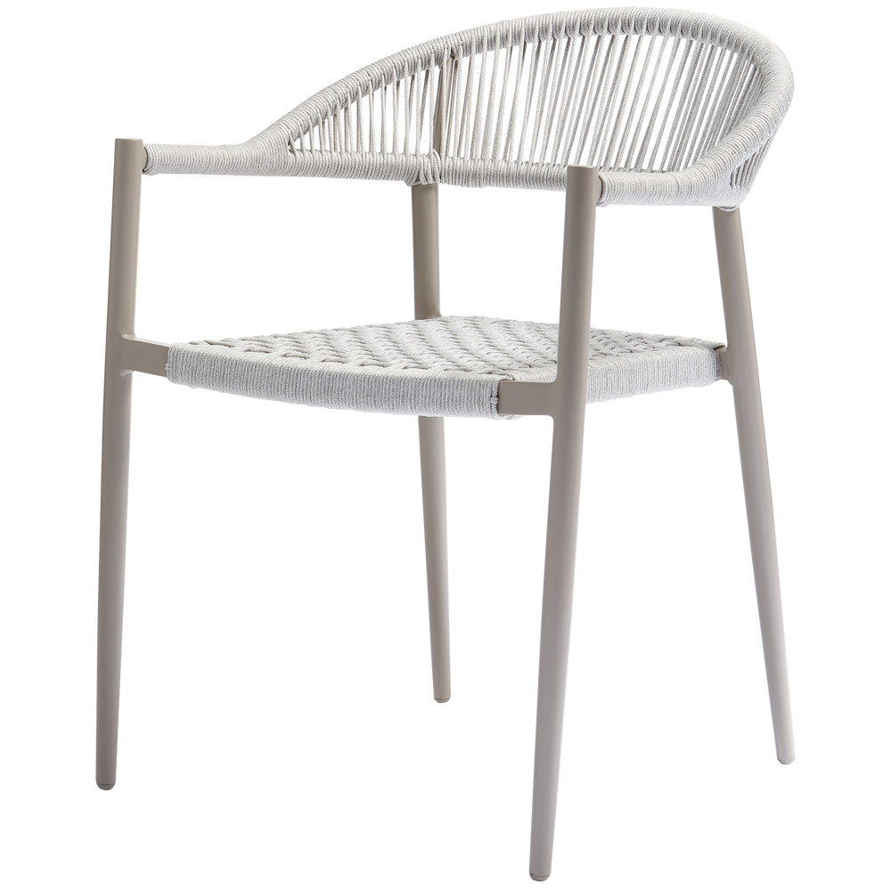 YELLOW TUINSTOEL TOUW/ALUMINIUM LICHTGRIJS - SET VAN 2