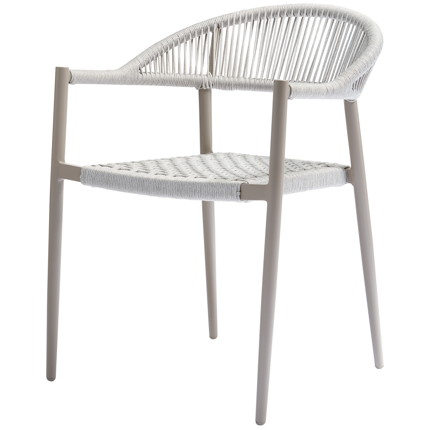 YELLOW TUINSTOEL TOUW/ALUMINIUM LICHTGRIJS - SET VAN 2