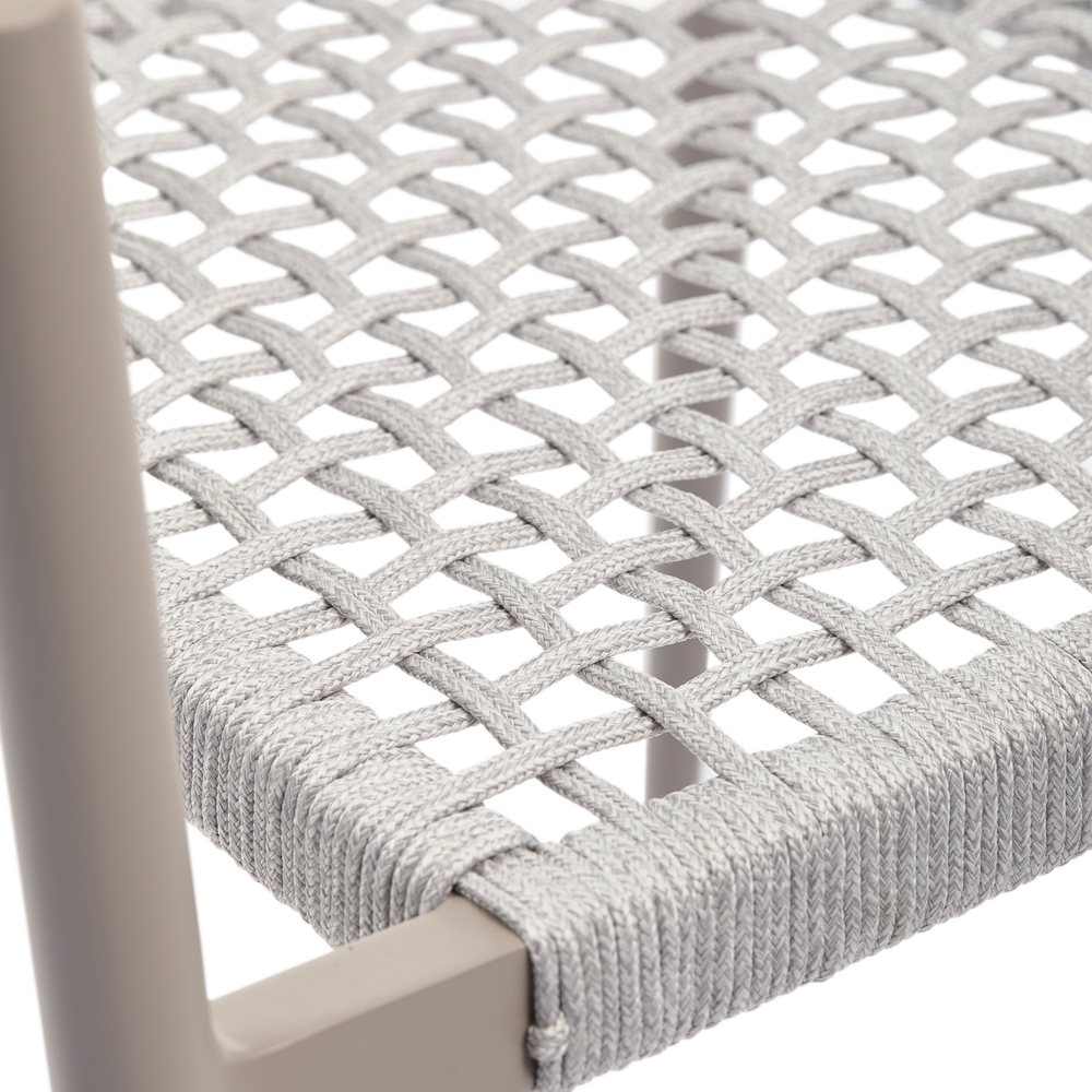 YELLOW TUINSTOEL TOUW/ALUMINIUM LICHTGRIJS - SET VAN 2