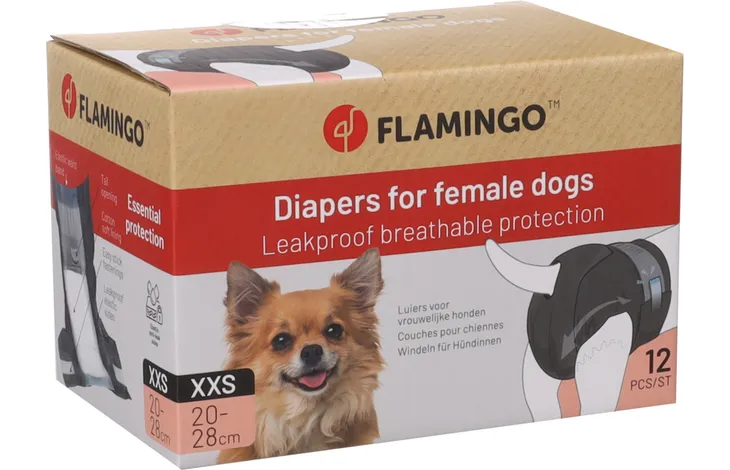 Doos met wegwerpluiers voor vrouwelijke honden XXS 20–28 cm, 12 stuks