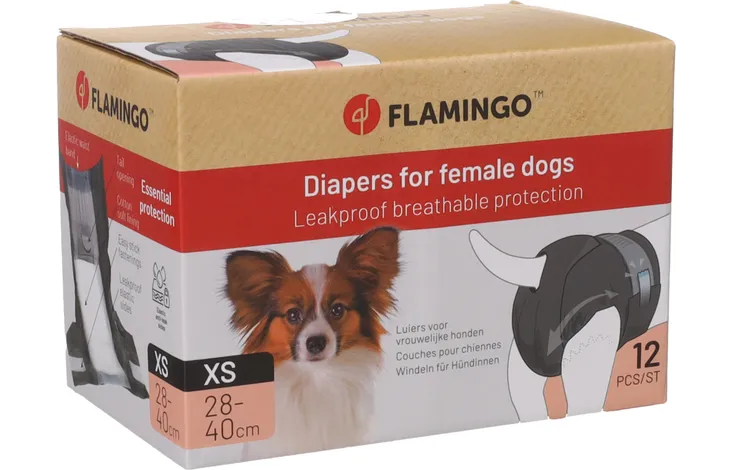 Flamingo - Hondenluiers Dipy - Wit - XS - 28 - 40 cm