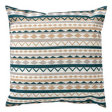 Buiten-kussen 45x45 cm met geometrisch patroon in sagebrush, beige en donkerblauw