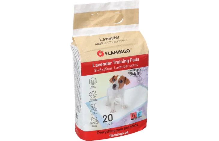 Verpakking Flamingo puppy trainingspads Lavendel; 20 stuks