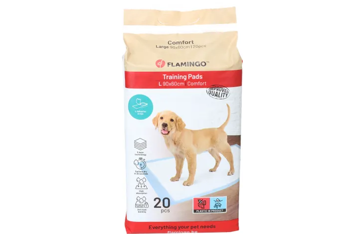Flamingo Puppy Trainingsmat Comfort - Blauw - 90 x 60 cm - 20 stuks