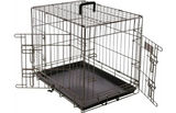 Flamingo Hundebox S – Faltbare Hundebox Auto – Hundebox Drahtkäfig Taupe – 61x43x50 cm
