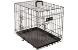 Flamingo Hundebox S – Faltbare Hundebox Auto – Hundebox Drahtkäfig Taupe – 61x43x50 cm