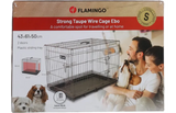 Flamingo Hundebox S – Faltbare Hundebox Auto – Hundebox Drahtkäfig Taupe – 61x43x50 cm