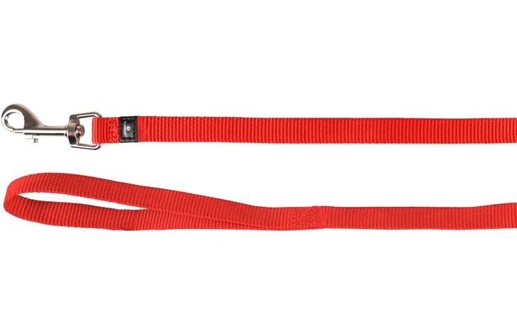 Rode looplijn met karabijnhaak en brede band met zwarte inzet