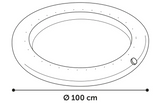 Plattegrond van ronde sprinkelmat met diameter Ø100 cm en druppelpuntjes