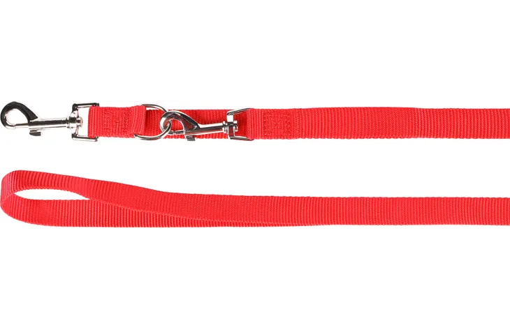 Rode trainingslijn met metalen klemgesp en ringen, breed rood band