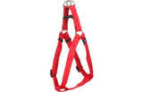 Flamingo Step&Go harnas in rood met verstelriemen en metalen bevestiging
