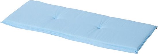 Bankkussen 150x48 cm in lichtblauw Panama, effen met naden en plooien