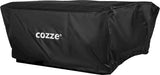 Zwarte Cozze hoes voor pizzaoven met logo, schuine hoekweergave