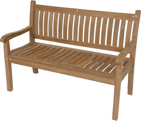 Tuinbank teak gebogen rug 130cm