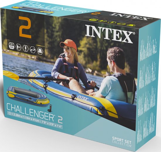 Intex Challenger 2 Boot set + peddels en pomp