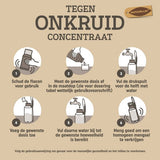 Gebruiksaanwijzing voor onkruidconcentraat met stappenillustraties