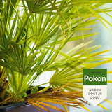 Fles en label van Pokon Groene doel doe goed, tegen hardnekkige insecten
