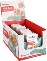 Doos met Flamingo likmat Yummie S muntgroene botvormige likmat