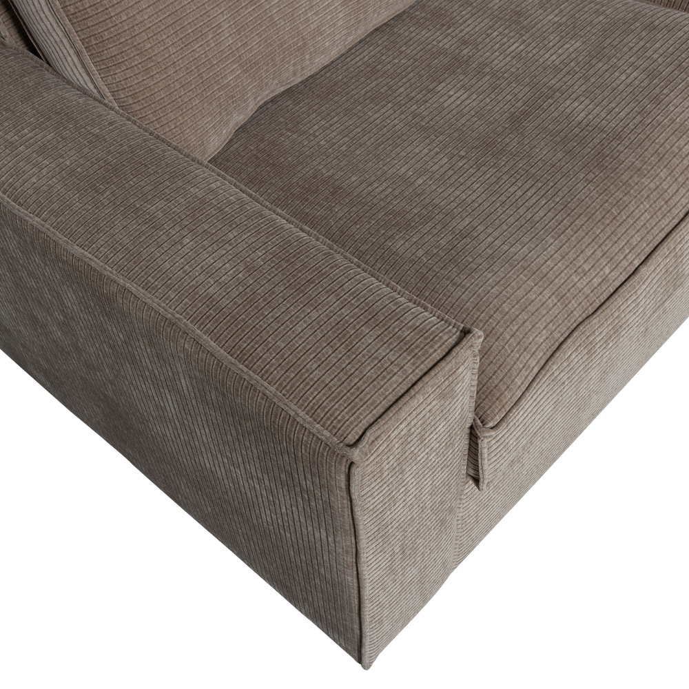 HAJO HOEKBANK RECHTS RIBSTOF TAUPE