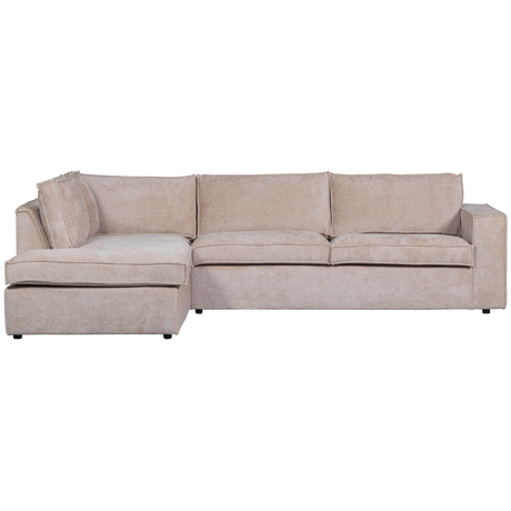 HAJO HOEKBANK LINKS CHENILLE ZAND