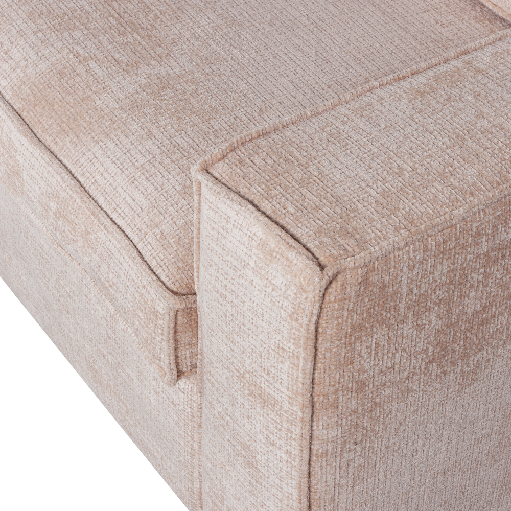 HAJO HOEKBANK LINKS CHENILLE ZAND